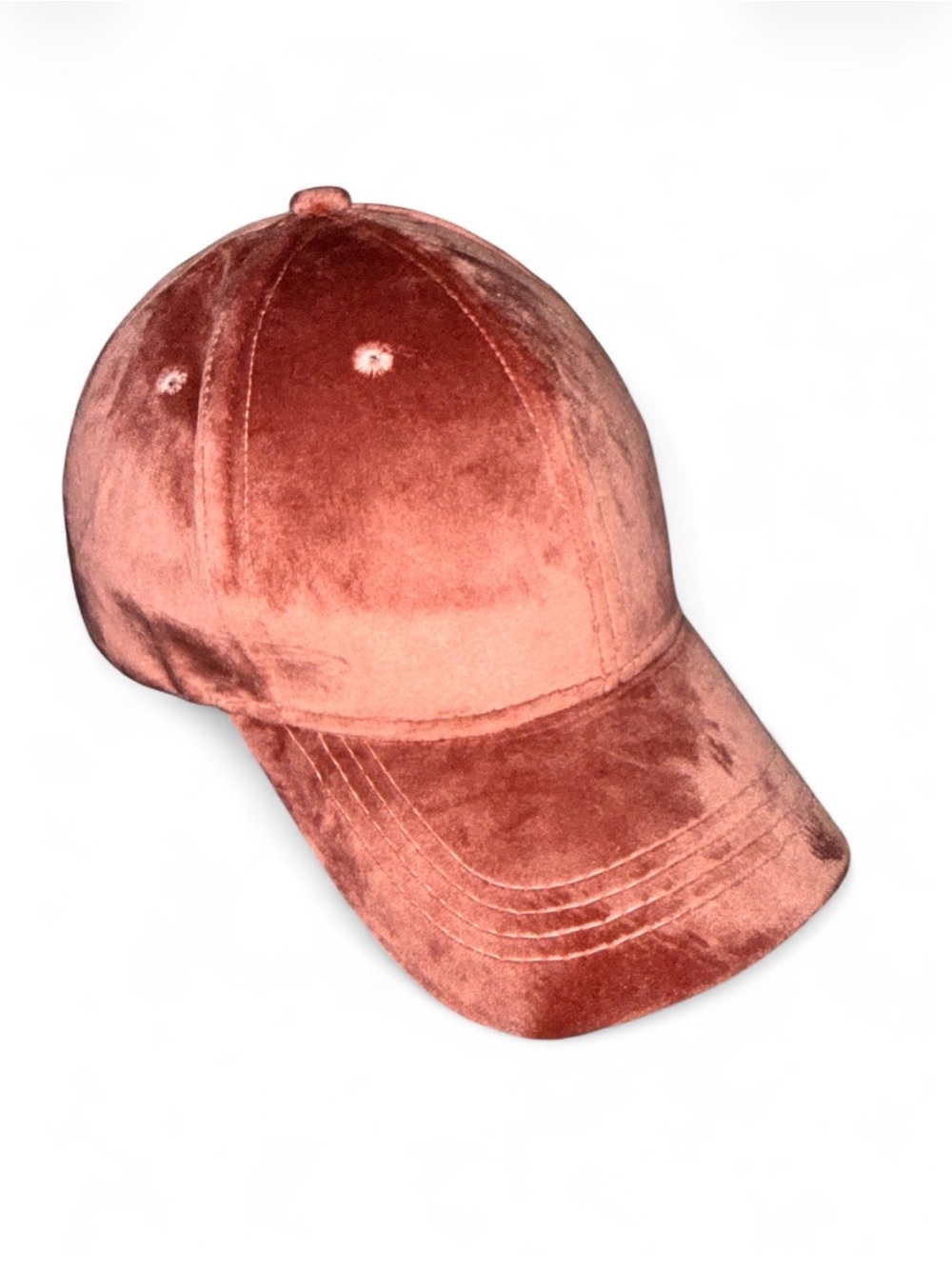 NWOT Velvet Velour Baseball Cap Y2K Vibes - Blush Pink